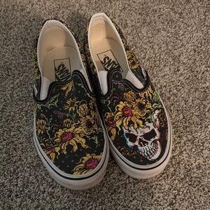 Vans Slip-On Skull Floral Sneakers